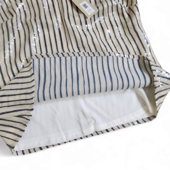 Banana Republic Sequin Striped Tank Top Cream Size XS Party Staple - Picture 4 of 6